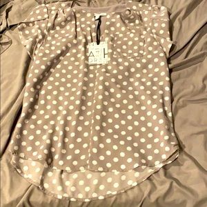 Gray with White Polka Dots Blouse